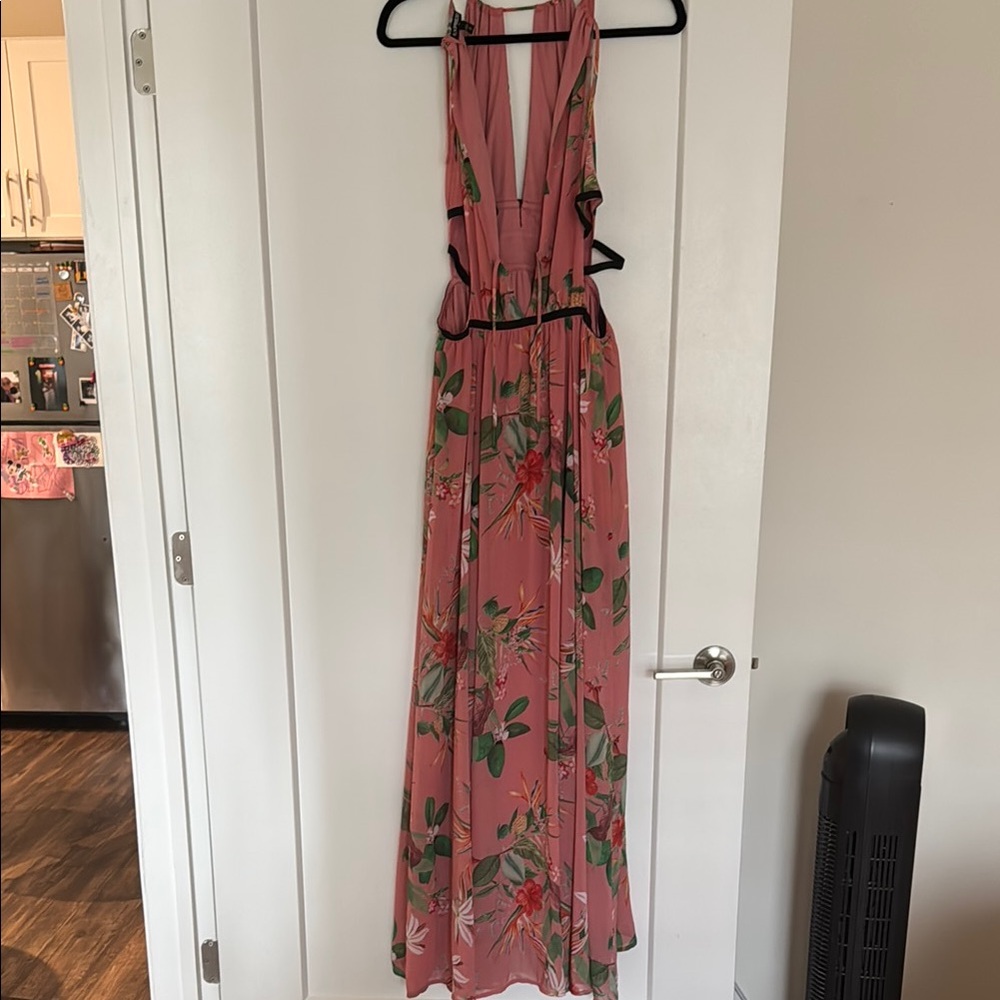 Floral Pink Maxi Dress - Picture 2 of 3
